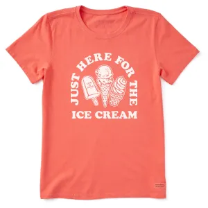 Women's Here for the Ice Cream Short Sleeve Crusher Tee