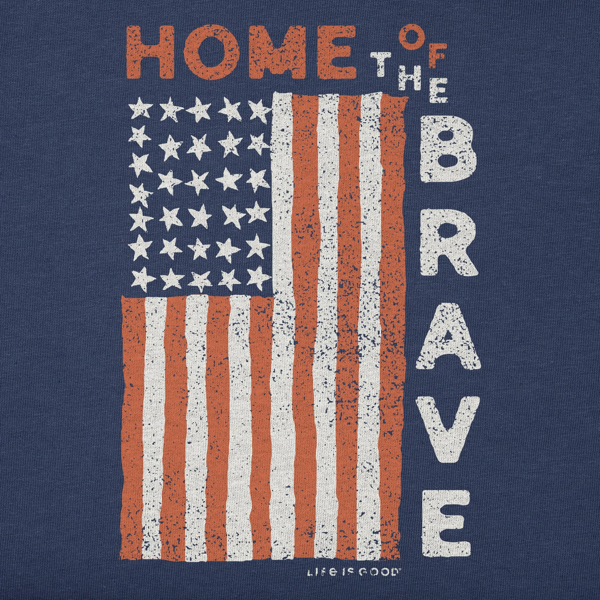 Women's Home of the Brave Raggedy Flag Short Sleeve Crusher Tee
