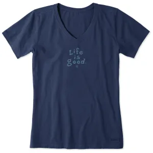 Women's LIG Stacked Tonal Short Sleeve Crusher Vee