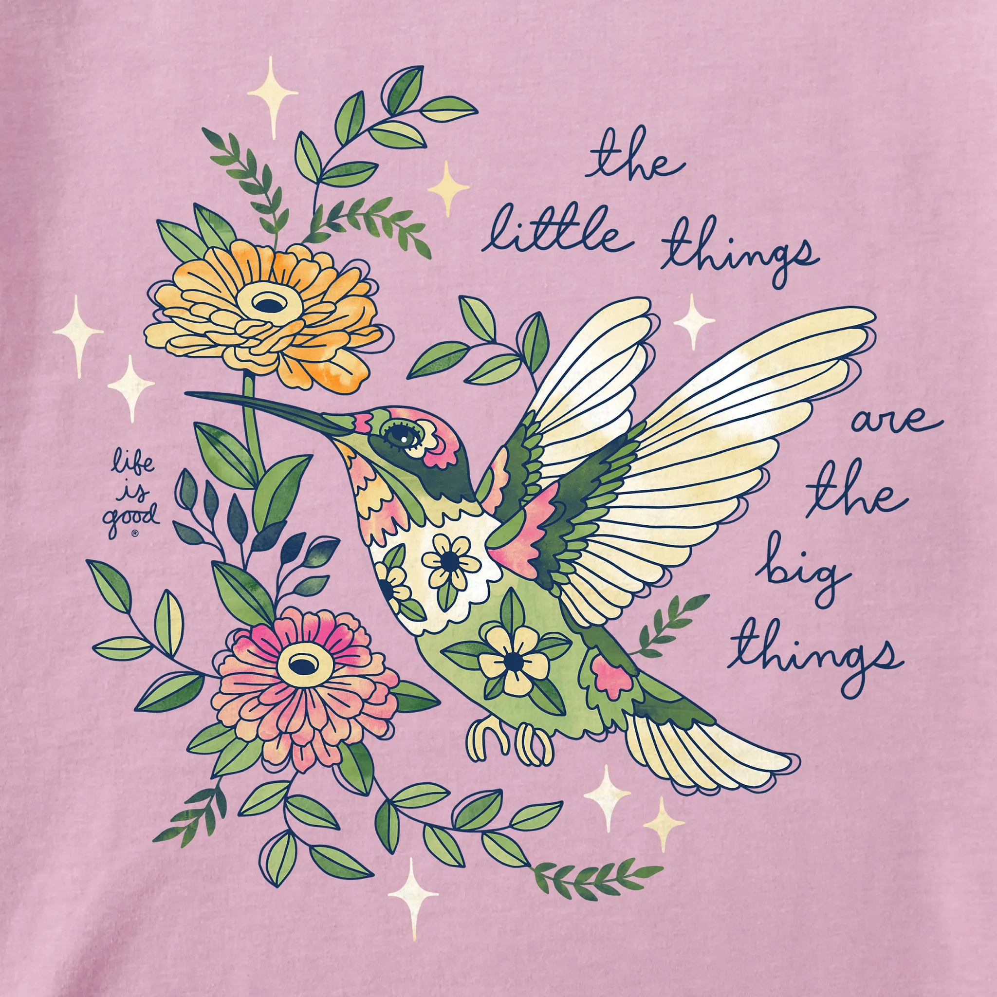 Women's Little Thing Hummingbird Short Sleeve Crusher Vee