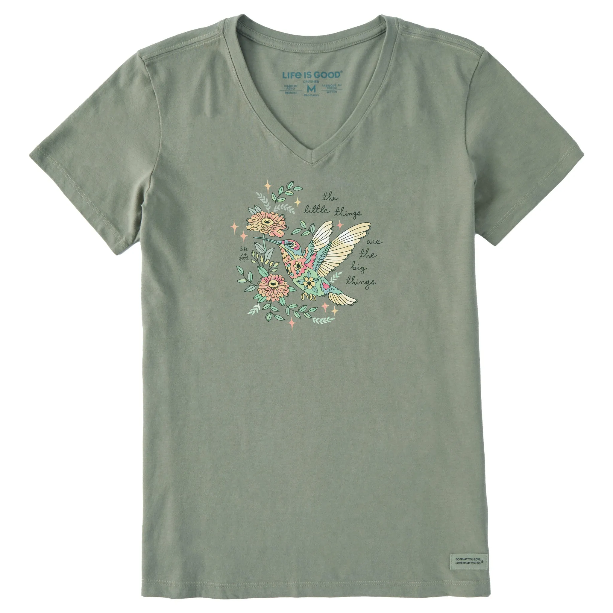 Women's Little Thing Hummingbird Short Sleeve Crusher Vee