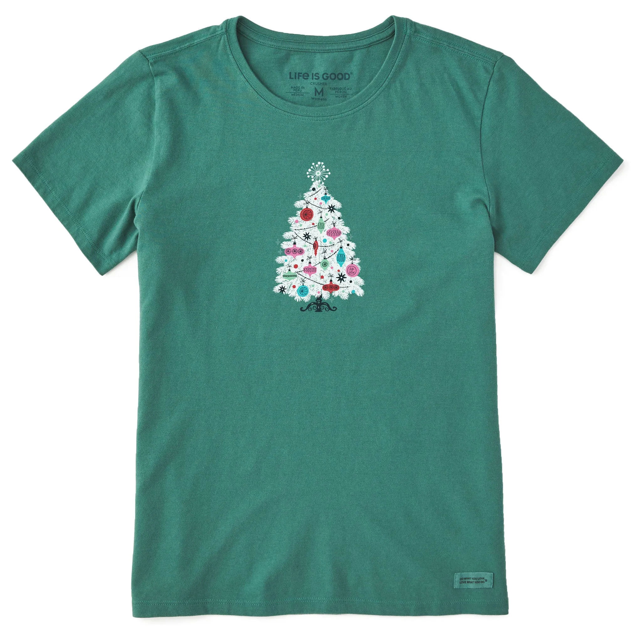 Women's Midcentury Christmas Tree Short Sleeve Crusher Tee
